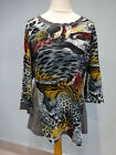Deion Ladies Animal Print 3/4 Sleeve Top Blouse Size XXL Multi Colour Round Neck
