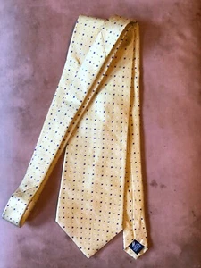 Nautica ~ Men's Silk Blended Necktie Yellow dots  $35 NWT 58 1/4" x 4" - Picture 1 of 4