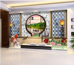 3D Courtyard Lakes 839 Wallpaper Mural Paper Wall Print Wallpaper Murals UK - Picture 1 of 1