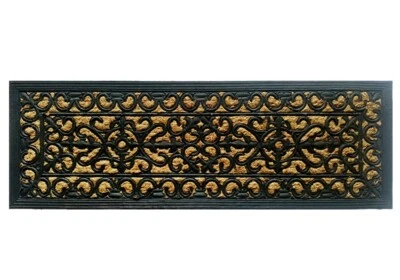 Victorian Wrought Iron Effect Outdoor/Indoor Non-Slip Panama Rubber Step Mat  - Image 1 of 4