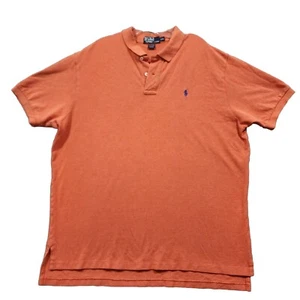 Camisa polo Ralph Lauren para hombre 2XL naranja lisa 100 % algodón azul poni vintage - Imagen 1 de 16