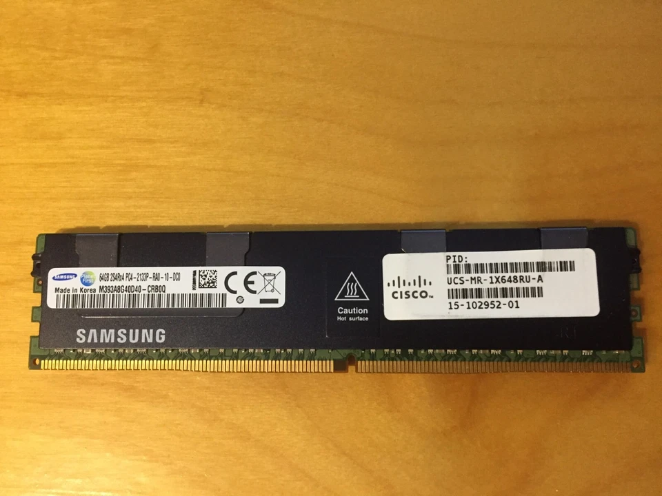 Cisco UCS-MR-1X648RU-A | SAMSUNG M393A8G40D40-CRB 64GB PC4-2133 2S4Rx4 MEMORY - Image 1 of 1