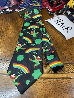 LUCKY POT OF GOLD CLOVERS SUIT DESIGNER NECKTIE TIE FREE SHIPPING Foto 1 de 4