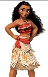Disney Collection Moana Dress Up Costume  Size 9/10 Top W/ Cameo & Skirt W/ Sash - Picture 1 of 9