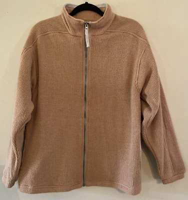 Orvis Mens Cardigan Sweater Medium Wool Blend Full Zip Pockets Tan Knit Lined - Image 1 of 4