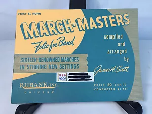 De colección. Partitura musical de primer cuerno de March Masters para banda James A. Scott 1958 - Imagen 1 de 4