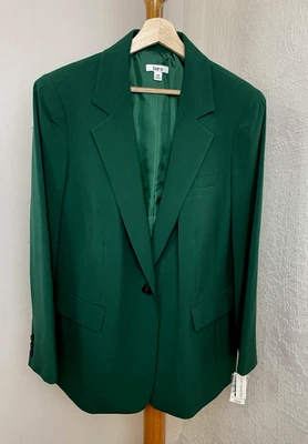 NWT Bar III Womens Blazer 20W Green One Button Front Career Holiday $129. Retail - Image 1 of 4