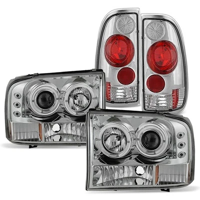 1999-2004 Ford F250 F350 SD Superduty LED Halo Projector Headlights+Tail Lights - Изображение 1 из 4