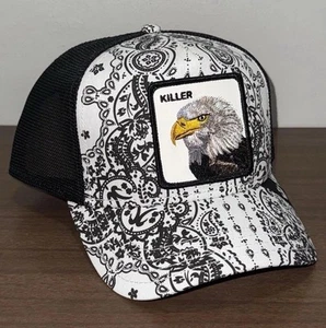Gorra gorra Goorin Bros Killer Bald Eagle Farm Paisley blanca de malla de camionero con cierre a presión - Imagen 1 de 5