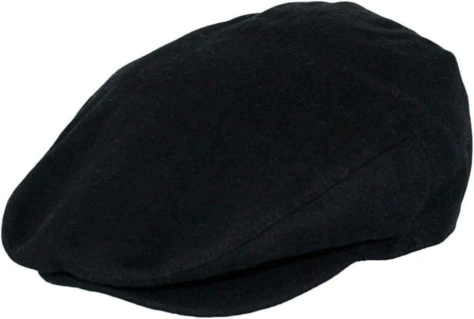 Sombrero Para Hombre Premium Mezcla Lana Clásico Plano Hiedra Newsboy Colección Mediano, Negro  Foto 1 de 1