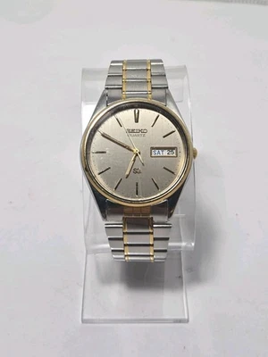 Seiko SQ Mens Quartz Watch- Two Tone, 36mm, Day Date 7N43-7A59 - Image 1 of 4