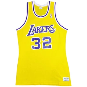 Maillot vintage tricoté au sable Los Angeles Lakers #32 Magic Johnson homme * or moyen - Photo 1/14