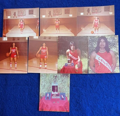 1970s Boys Native American Basketball Photo Lot Oklahoma Indian School - Image 1 of 4