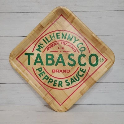 Tabasco Pepper Sauce Tray Avery Island, LA Square Bamboo Serving Tray 13" x 13" - Image 1 of 4
