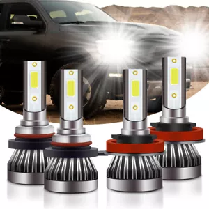 For Dodge RAM 1500 2019 2020 4PC LED Headlight Light Lamp Bulbs Combo Kit 6000K - Picture 1 of 9