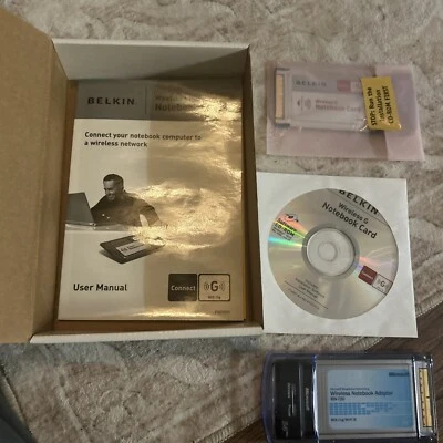 Belkin F5D7010 802.11g Wireless G Notebook Card 54Mbps CardBus WiFi Plus More H1 - Image 1 of 4