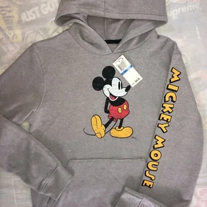 Disney Mickey Mouse Hoodie Boy's Kids Size XL Grey Hooded Sweatshirt NEW - Picture 1 of 8