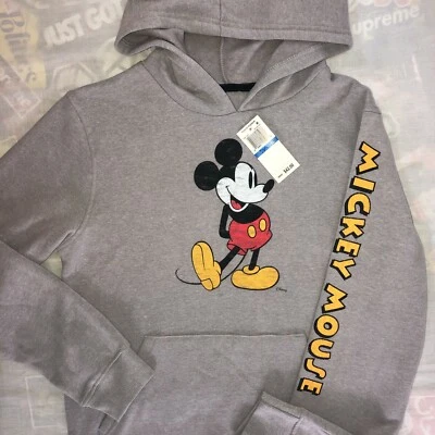 迪士尼米老鼠连帽衫男孩孩子尺寸 XL 灰色连帽运动衫新品 — 第 1/4 张图片