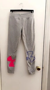 Under Armour Youth Girls Cheetah Leggings - Size 6X - Gray and Black - Picture 1 of 2