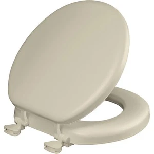 Mayfair Round Bone Padded Toilet Seat Cushioned Vinyl Soft Comfortable Design - Picture 1 of 8