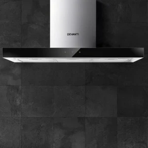 Devanti 900mm Range Hood 90cm Rangehood Glass Stainless Steel - Picture 1 of 8
