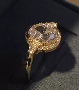 Simply Silver 925 Round Clear Rhinestone Setting With CZ Diamonds Dainty Ring - Picture 1 of 10