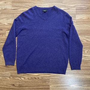 Men's Club Room 100% Cashmere Luxury Purple Sweaters Neck Long Sleeve Sz XL - Picture 1 of 4