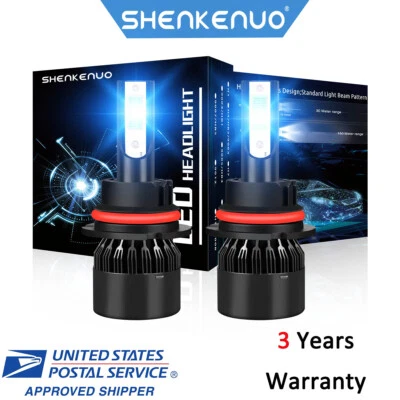 HB5 9007 LED Headlights 1000000LM LED Light Bulbs Kit High Low Beam 8000K Blue - Image 1 of 4