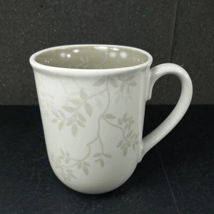 Set of 12 Gibson Designs Elite Zenses Mug Set Gray Vine On White Cup Lot - Picture 1 of 17