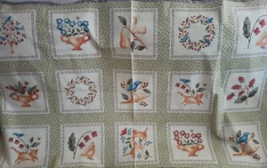 1 Panel "Folk Art Fancies II" Cotton - Picture 1 of 1