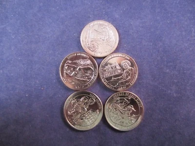 America Beautiful 2017-S 5 CLAD Quarters ELLIS ISLAND IA D.C. MO ROGERS CLARK 5 - Image 1 of 4