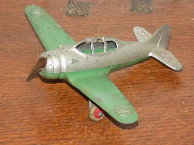 Vintage Kidde-Toy Hubley US Army Cast Metal Plane with Fold Up Wheels - Image 1 of 4