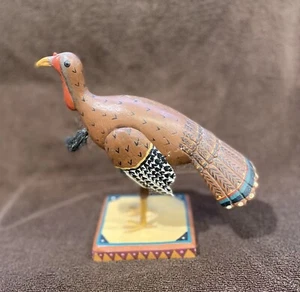 Gebrauchte Vintage Midwest handbemalte stehende Türkei auf einem Sockel Figur - Bild 1 von 5
