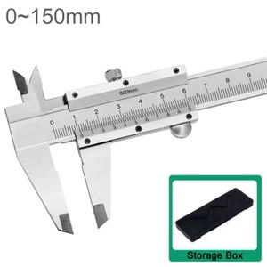 0-150mm 0.02mm Stainless Steel Vernier Caliper Measuring Tool with Storage Box - Picture 1 of 10