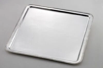 Vassoio grande quadrato stile Inglese argentato argento sheffield - Immagine 1 di 2
