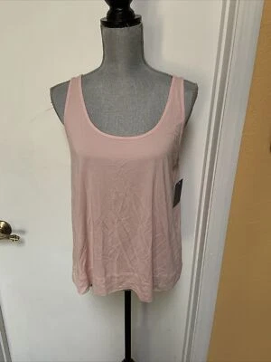 Ladies Second Skin Lace Tank Womens Peachskin Pink Pajama Lounge Sz S - Image 1 of 4