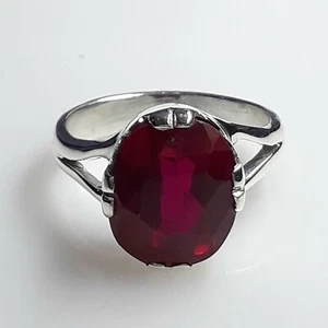 Natural 7.00 Carat 925 Sterling Silver Handmade Ruby/Manik Ring AAA+ Quality - Picture 1 of 4