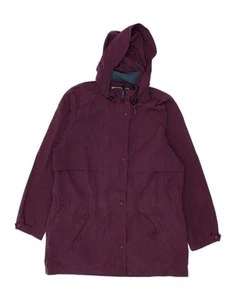 L.L.BEAN Womens Hooded Raincoat UK 14 Medium Purple Polyester AX01 - Picture 1 of 3