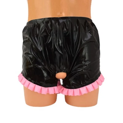 Latex Slip ouvert mit Rüschen am Beinausschnitt (XL) - Bild 1 von 4