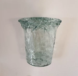 Vidrios San Miguel Studio Recycled Glass Iceberg Ice Blue Green Vase 13” Spain - Picture 1 of 14