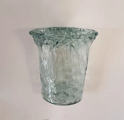 Jarrón Vidrios San Miguel Studio vidrio reciclado iceberg azul hielo verde 13” España Foto 1 de 4