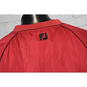 Footjoy Golf Pullover Shirt Mens Size Large Performance Polyester Red V-Neck - Picture 1 of 7