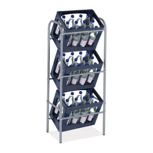 Estantería para cajas de bebidas 3 niveles acero inoxidable mueble para despensa - Imagen 1 de 7