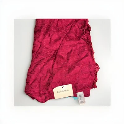 Calvin Klein Women's Burgundy Monogram CK Logo 100% Viscose Wrap Scarf NWT - Image 1 of 4