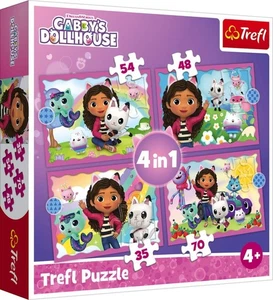 NEW Trefl Jigsaw Puzzle 4 in 1 Pieces 4+ Age Gabby's Dollhouse - Picture 1 of 5