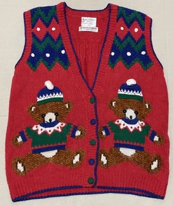 Marisa Christina Womens Ugly Christmas Sweater Vest Size S Vintage Holiday Knit - Picture 1 of 13