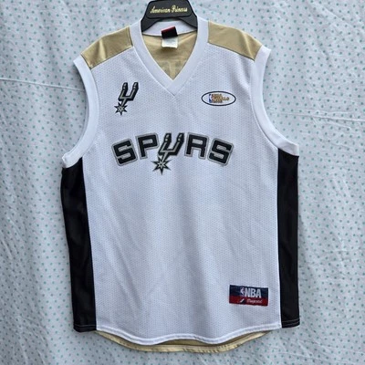 Vtg San Antonio Spurs NBA Finals 2003 Majestic Tim Duncan #21 Gold Jersey Size L - Image 1 of 4