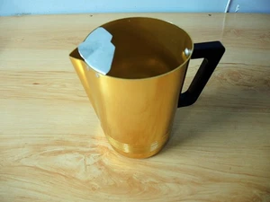 REGAL WARE 7 1/2" GOLD COLORED ALUMINUM PITCHER W ICE LIP - Picture 1 of 7