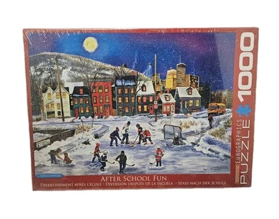 Hockey  1000 Piece Jigsaw Puzzle "After School Fun" Winter Christmas (Sealed) - Image 1 of 4