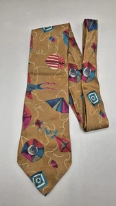 Vintage HUGO BOSS Pure Silk Graphic Patterned Tie Multicoloured  - Picture 1 of 3